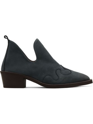 Bueno Shoes Lacivert Nubuk Kadın Topuklu Bot 01WD4001 01WD4001