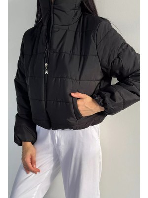 Gülseli Kadın Bel Lastikli Çift Cepli Şişme Mont P-00018617