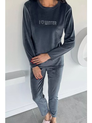 Gülseli Kadın Kadife Sweat Pantolon Ikili Takım P-00018487