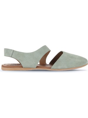Bueno Shoes Yeşil Açık Alf Süet Kadın Düz Sandalet 01WA5806 01WA5806