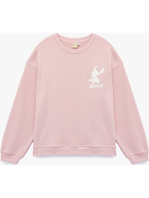 Koton Stitch Lisanslı Baskılı Uzun Kollu Bisiklet Yaka Oversize Sweatshirt