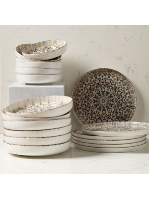 Mudo Home EPHESUS 18 PARÇA PORSELEN YEMEK TAKIMI