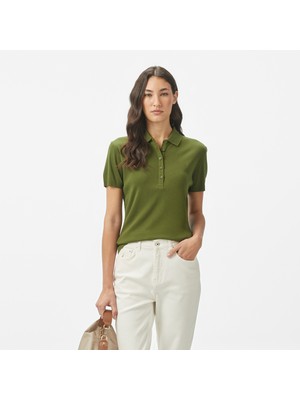 Nautica Kadın Yeşil Regular Fit Polo Yaka T-Shirt