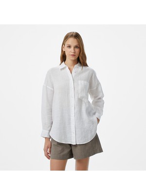 Nautica Kadın Beyaz Regular Fit Gömlek