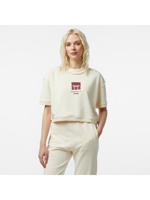 United4 Unıted4 Japan Born Crop Kadın Krem T-Shirt
