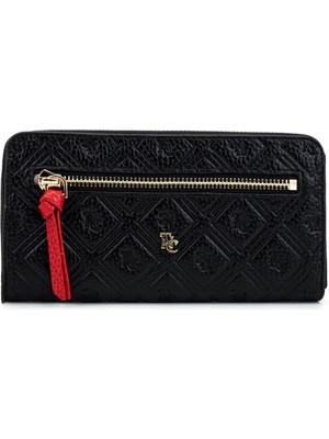 Tamer Tanca Kadın Hakiki Deri Siyah Cüzdan 1155 109 Bn Czdn SK25-26 Sıyah Fltr Bsk