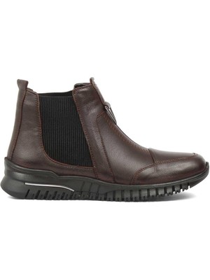 Celal Gültekin Kadın Kahverengi Kalın Tabanlı Deri Chelsea Bot