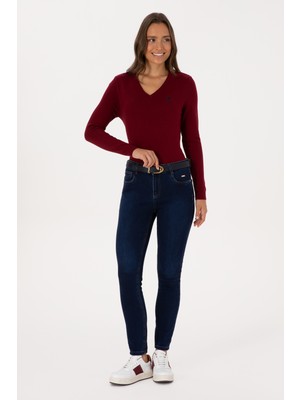 U.S. Polo Assn. Kadın Koyu Mavi Skinny Jean Pantolon 50317626-DN0023