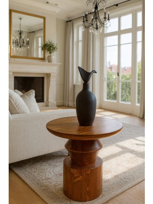 Nordtre Ahşap Orta Sehpa Fındık Renk Mantar Sehpa