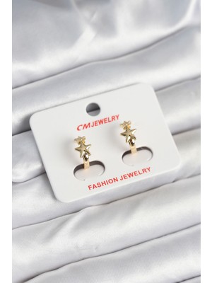 Stillove Pirinç Gold Renk Yıldız Kadın Küpe
