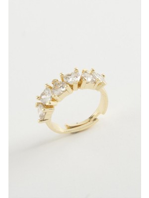 Zero Ds-Derin Kalp Zirkon Taşlı Yüzük-Gümüş Rengi