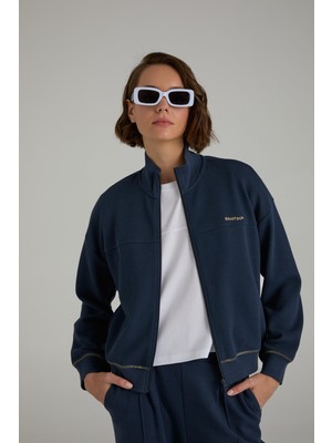 Brandup Dokulu Fermuarlı Dik Yaka Ceket