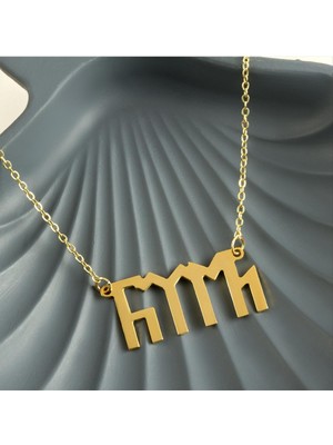 Zero Sepetim Türk Yazılı Uçlu Kolye-Sarı