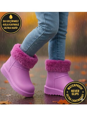 Dadwolf Çocuk Kışlık Kar Yağmur Botu– Su Geçirmez, Peluş Astarlı, Eva  W10290-225 Tokio Borreguito Modeli