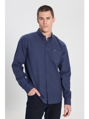 Wrangler W242430410 Lacivert Erkek Uzun Kollu Kalın Gömlek