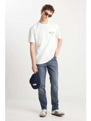 Wrangler FRNK00011032 Açık Gri Frank Relaxed Fit Geniş Kesim %100 Pamuk Jean Denim Pantolon