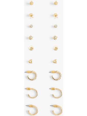 Koton 9'lu Çelik Halka ve Top Küpe Seti