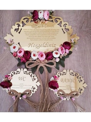 Korsan Gemi God Pleksi Kapı Süsü ve Dualı Banyo Wc Takımı