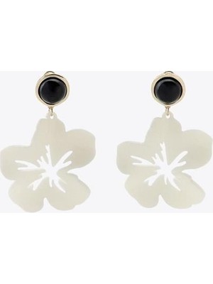 Royaleks Çiçek Küpe - Krem