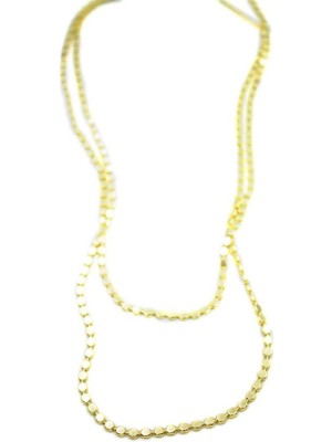 Royaleks Ezme Zincir Kolye - 90CM - Altın