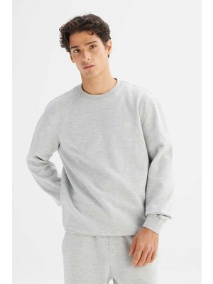 Lee L252030836 Gri Erkek Bisiklet Yaka Regular Fit Sweatshirt