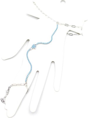 Royaleks Mavi Taşlı Balık Şahmeran - Gümüş