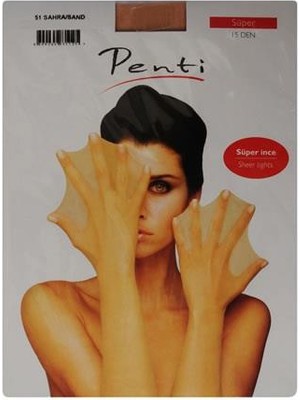 Penti Süper Mat Külotlu Çorap Kadın 15 Den 51 Sahra Açık Ten Renkli Süper İnce Desenli