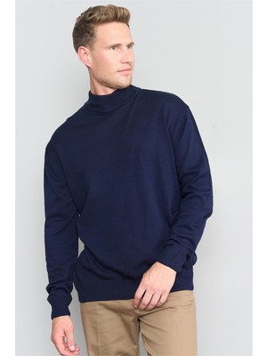 Çetinkaya Mentality 3178 Yarım Balıkçı Yaka Lacivert Triko