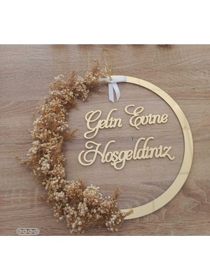 AbaTech Şeffaf Aynalı Pleksi Gelin Evine Hoşgeldiniz Kapı Süsü