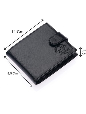 Westpolo Hakiki Deri Kağıt Para, Bozuk Para ve Kart Bölmeli Erkek Cüzdanı - Siyah