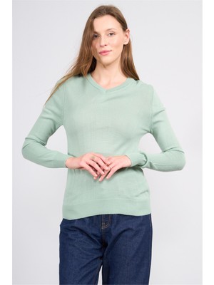 Çetinkaya Miyamira V Yaka Çağla Triko