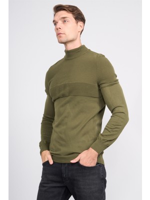 Çetinkaya Mentality 5285 Yarım Balıkçı 1/18 Akrilik Triko Haki