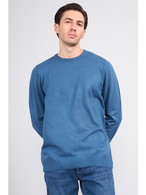 Çetinkaya Mentality K25 3175 Bisiklet Yaka Triko Basic Koyu Indigo