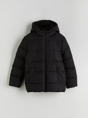 LC Waikiki Lcw Kids Siyah Kapüşonlu Erkek Çocuk Şişme Mont