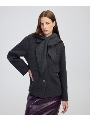 İpekyol Atkılı Manteco Yünlü Kaban IW6250008046036