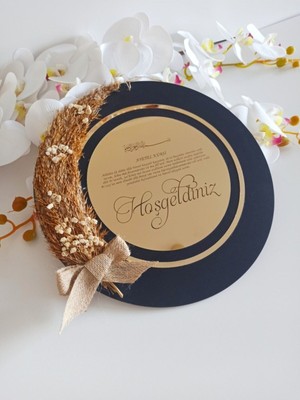 Pleksi Ahşap Kapı Süsü Pampas Detaylı