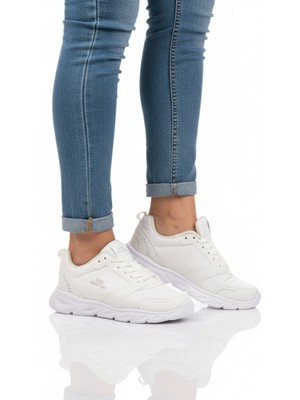 Slazenger Beyaz Hafif Esnek Bağcıklı Cilt Unisex Spor Ayakkabı Epic G
