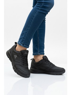 Slazenger Siyah Hafif Esnek Bağcıklı Cilt Unisex Spor Ayakkabı Epic G