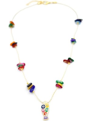 Royaleks Kırıktaşlı Balık Kolye - Çok Renkli