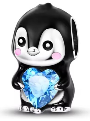 Fubena Buz Kalpli Penguen Gümüş Charm