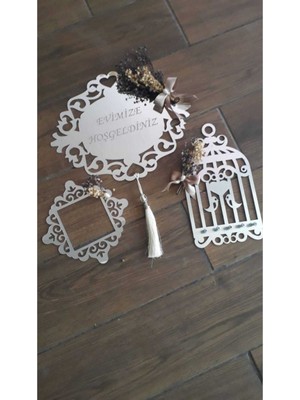 Evsay Aynalı Pleksi Kapı Süsü Kapı Aksesuarı Gümüş