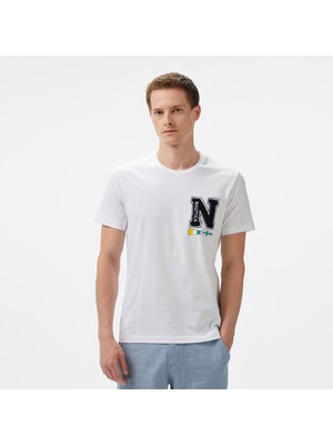 Nautica Erkek Beyaz Regular Fit T-Shirt