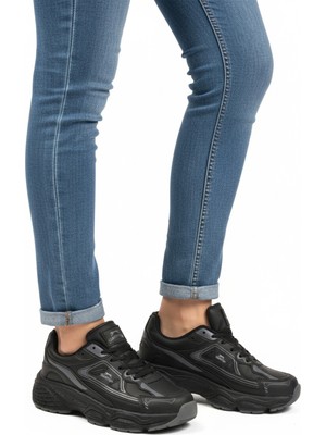 Slazenger Siyah Bağcıklı Hafif Cilt Unisex Spor Ayakkabı Zafira G