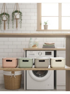 Okyanus Home Linea Smart Box Multi Renk 2,4 Lt 4 Adet Kapaklı Çok Amaçlı Saklama Kutusu