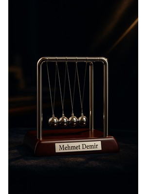 Kişiye Isme Özel Newton Balans Denge Topu Küçük Boy -  Ofis - Ev Masa Üstü Motivasyon Hediyesi