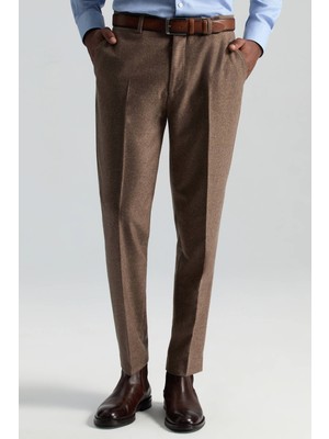 Hemington Saf Kaşmir Tütün Rengi Chino Flanel Pantolon