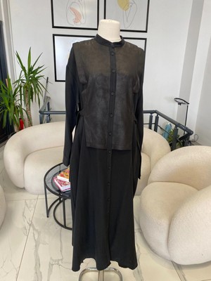 Nurcan Çetin Süet Detaylı Elbise