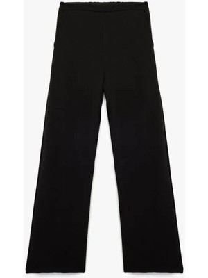 Koton Beli Lastikli Cep Detaylı Basic Siyah Kız Çocuk Pantolon 6WKG40074AK