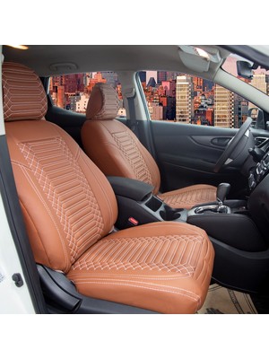 Volvo XC40 Deri Oto Koltuk Kılıfı Ön Arka Set Exclusıve Serisi Tarçın Scr