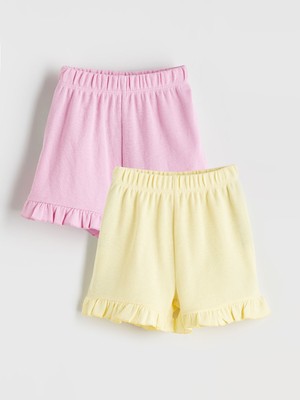 Lc Waikiki Yeni Sezon Beli Lastikli Basic Kız Bebek Şort 2'li